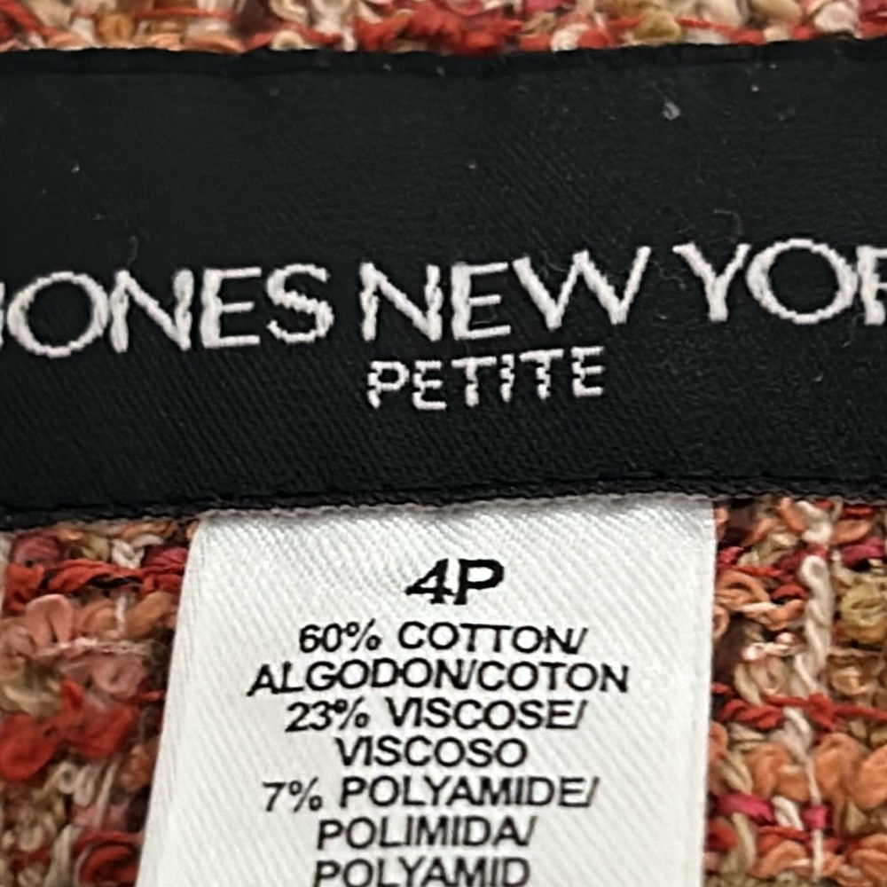 Vintage Jones New York Petite Tweed Blazer Jacket 4P Classic Tailored - Picture 6 of 10